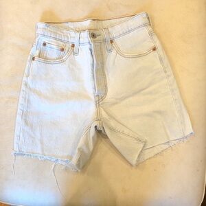 Levi’s light blue denim jean shorts